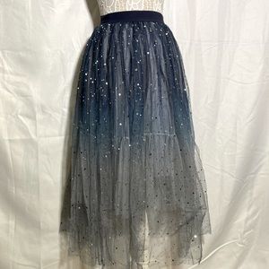 Blue/Grey Star Tulle Skirt